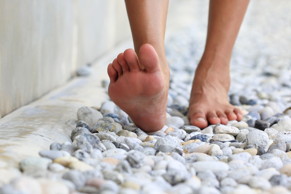 Walking barefoot can cause heel pain like plantar fasciitis