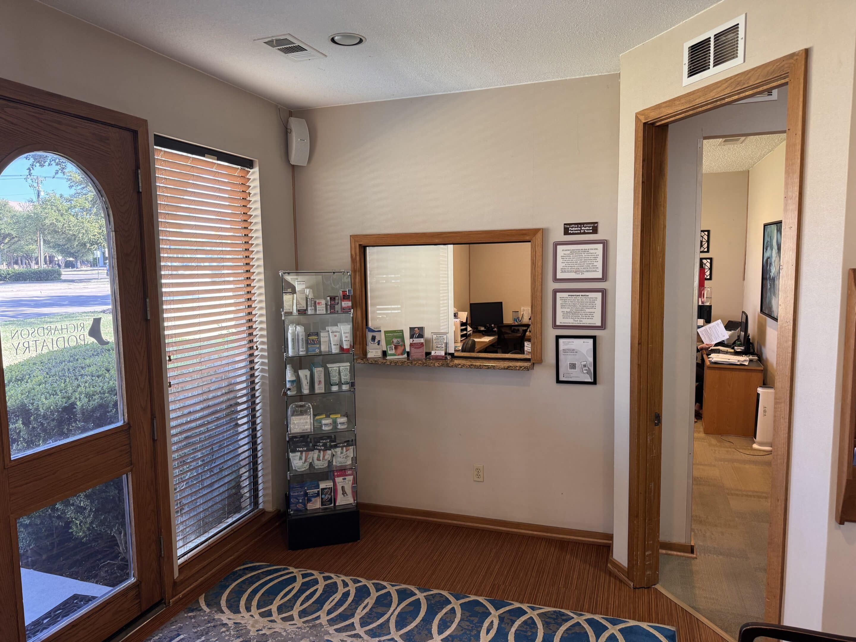 Richardson Podiatry interior reception desk area