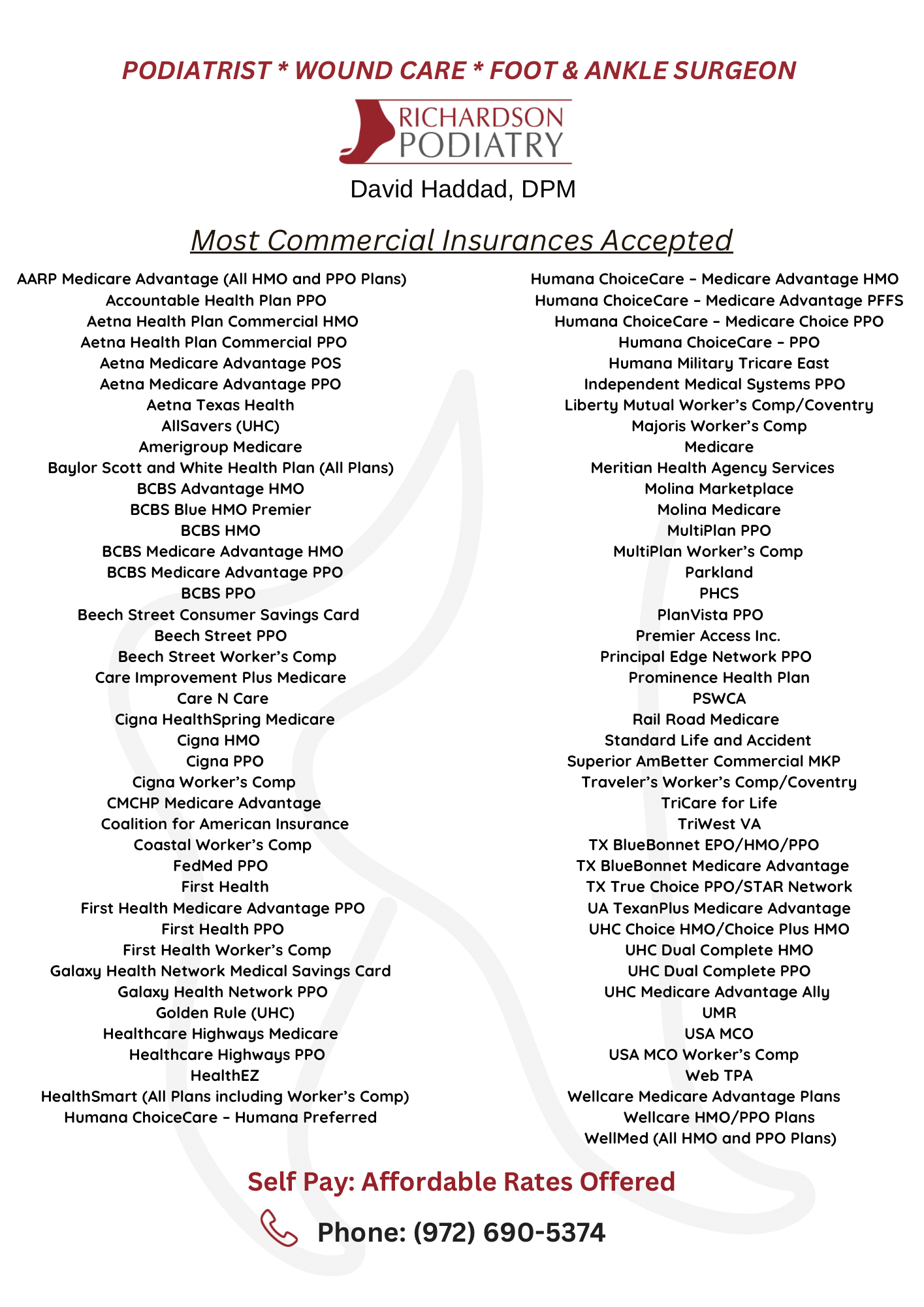 accepted insurances